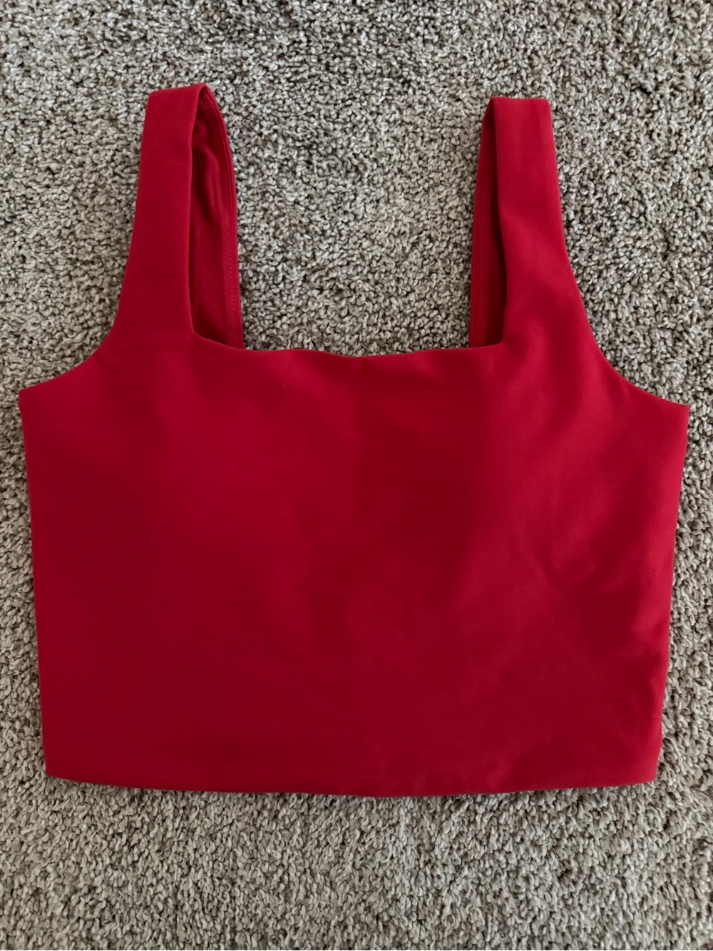 Abercrombie & Fitch YPB scultLUX Red Square Neck Crop Sports Bra Top